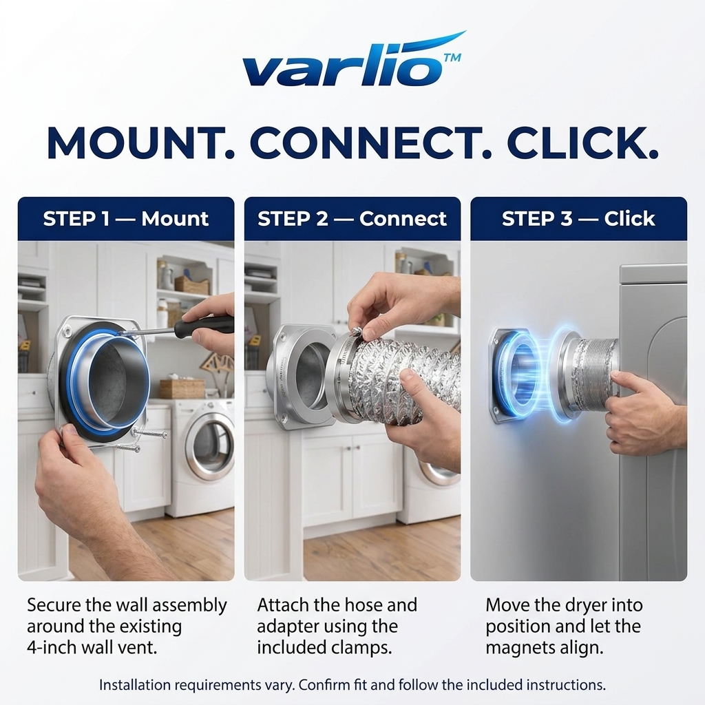 Varlio™ MagniVent — Magnetic Dryer Vent Connector Kit