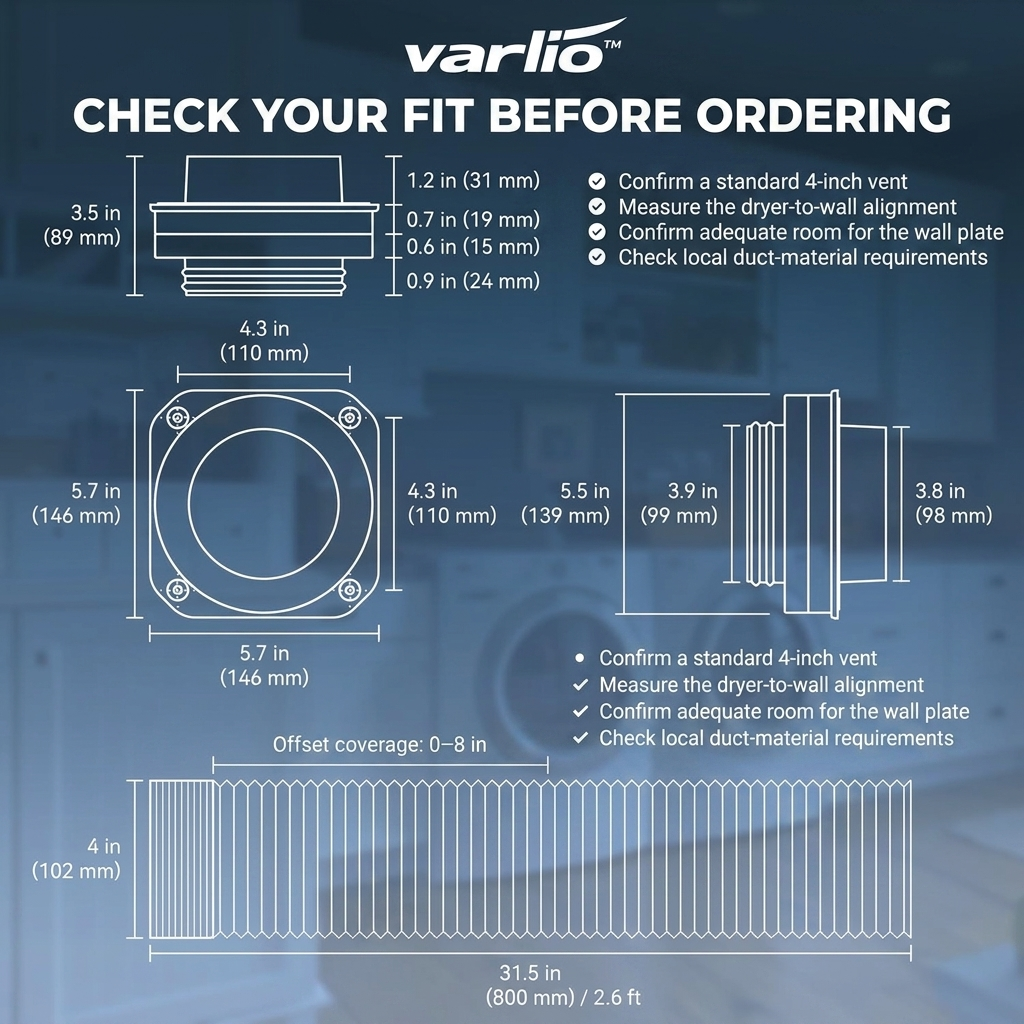 Varlio™ MagniVent — Magnetic Dryer Vent Connector Kit